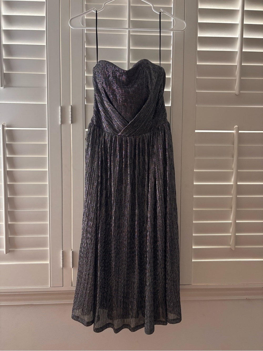 Dress the Population Metallic Strapless Black Evening Dress